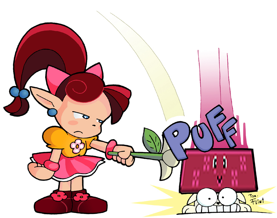 lip (panel de pon), nintendo, panel de pon, fairy, flower, skirt