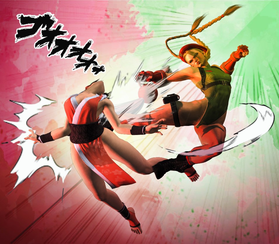 cammy white, shiranui mai, street fighter, street fighter 6, non-web source, fighting, ryona, vs