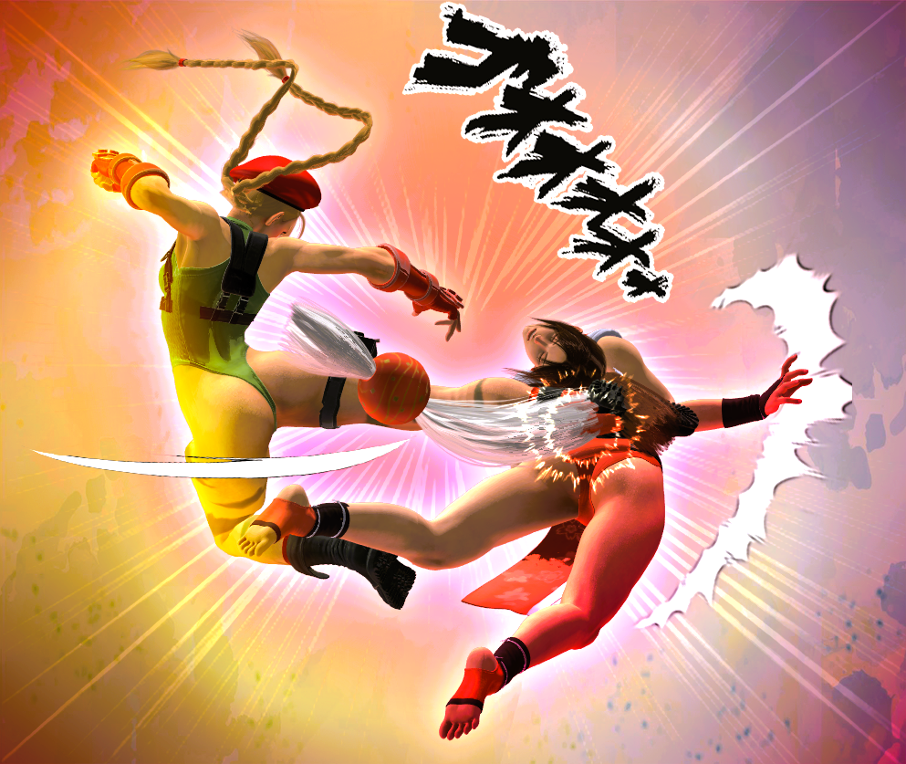 cammy white, shiranui mai, street fighter, street fighter 6, non-web source, fighting, ryona, vs
