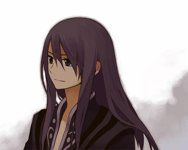 shirataki nako, yuri lowell, tales of (series), tales of vesperia, 00s, 1boy, black eyes, long hair, male focus, purple hair, solo