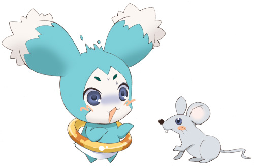 mieu (tales), tales of (series), tales of the abyss, lowres, 00s, blue eyes, blush, mouse (animal), tail