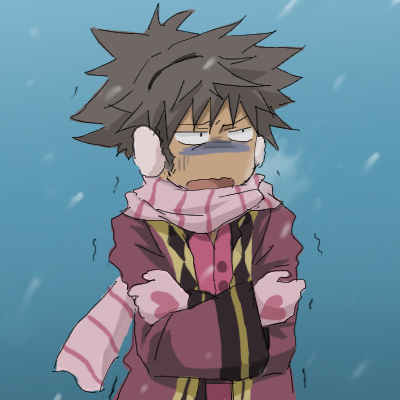 raven (tales), tales of (series), tales of vesperia, lowres, 00s, 1boy, black hair, blue background, cold, earmuffs, gloves, male focus, scarf, snow, solo