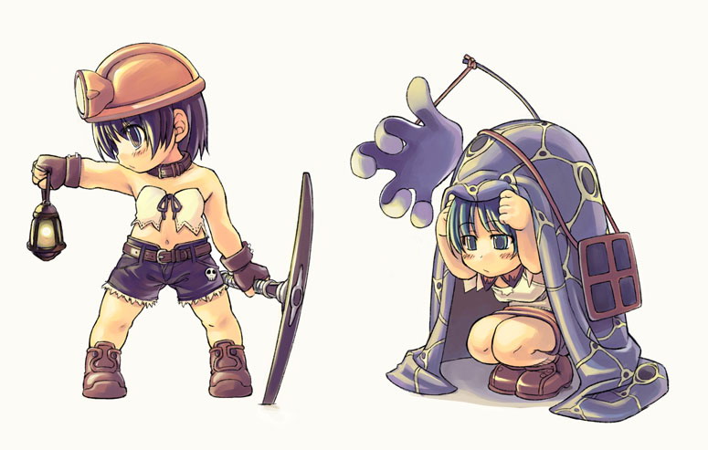 mil (xration), myst, skeleton worker, ragnarok online, chibi, collar, cosplay, fingerless gloves, gloves, guard, helmet, lantern, pickaxe, short hair