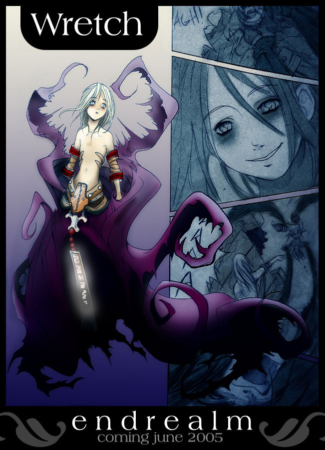 scrotumnose, shaun healey, wretch (endrealm), endrealm, 1boy, androgynous, blue eyes, detached sleeves, short hair, topless male, white hair