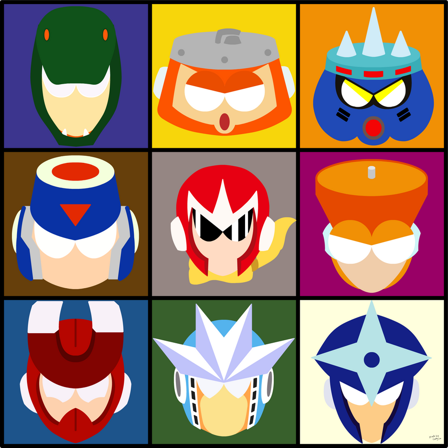 gemini man, hard man, magnet man, needle man, proto man, shadow man (mega man), snake man, spark man, top man, capcom, mega man (classic), mega man (series), mega man 3, magnet, robot, robot boy, robot ears, scarf, shuriken, sunglasses, weapon