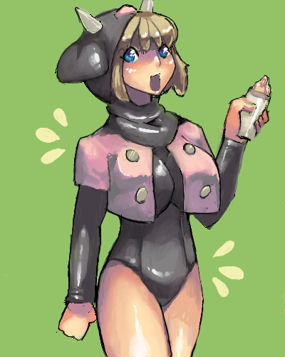 miltank, nintendo, pokemon, lowres, 1girl, breasts, female focus, gen 2 pokemon, personification, simple background, solo