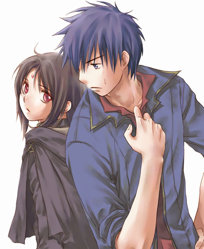 ike (fire emblem), soren (fire emblem), fire emblem, fire emblem: path of radiance, fire emblem: radiant dawn, nintendo, 2boys, black hair, blue eyes, blue hair, long hair, male focus, multiple boys, red eyes