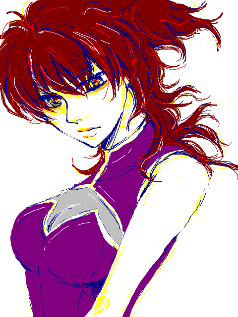 nau, nena trinity, gundam, gundam 00, 00s, oekaki, red hair, side ponytail, solo