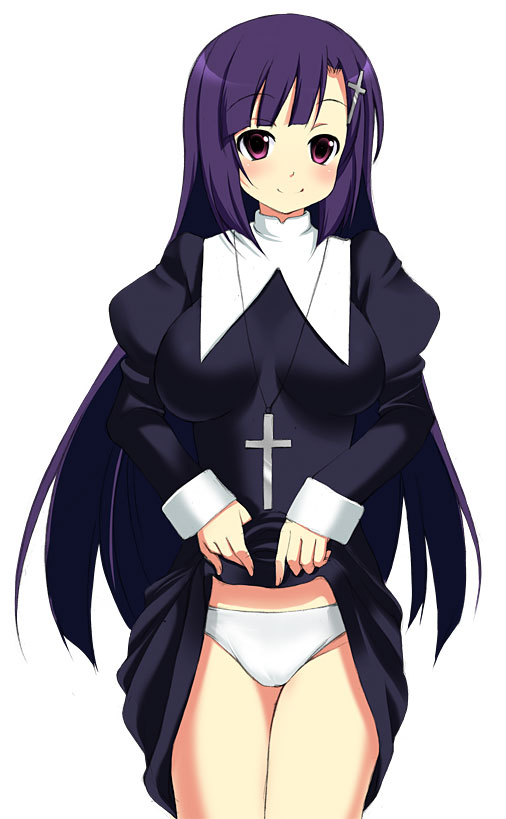 kyoku tou, zange, kannagi, 00s, clothes lift, panties, skirt, skirt lift, solo, underwear, white panties