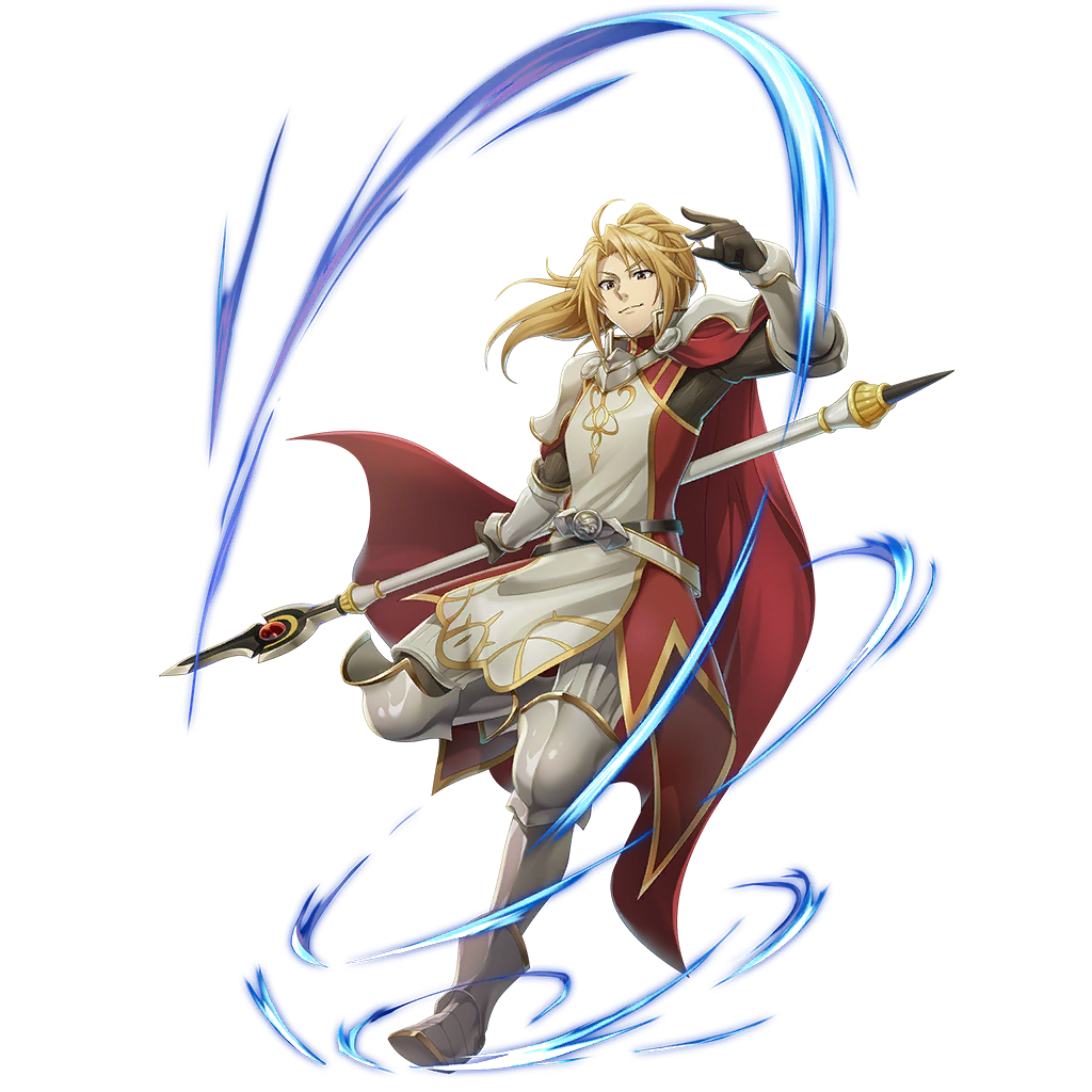 kitamura motoyasu, tate no yuusha no nariagari, tate no yuusha no nariagari rerise, artist request, check clothing, clothing request, game cg, non-web source, official art, 1boy, ahoge, armor, armored boots, aura, belt, black belt, black shirt, blonde hair, boots, bracer, cape, closed mouth, collared tunic, couter, cuisses, forehead, full body, gold trim, grey boots, hand up, high collar, holding, holding polearm, holding weapon, legendary spear (small spear) (tate no yuusha no nariagari), legendary spear (tate no yuusha no nariagari), long sleeves, looking at viewer, male focus, medium hair, messy hair, multiple belts, pants, pauldrons, pinstripe pants, pinstripe pattern, pinstripe shirt, polearm, poleyn, ponytail, red cape, red eyes, red tunic, shirt, short ponytail, shoulder armor, sidelocks, simple background, sleeveless tunic, smile, solo, spear, standing, standing on one leg, transparent background, tunic, turtleneck tunic, two-tone tunic, vambraces, weapon, white belt, white pants, white tunic