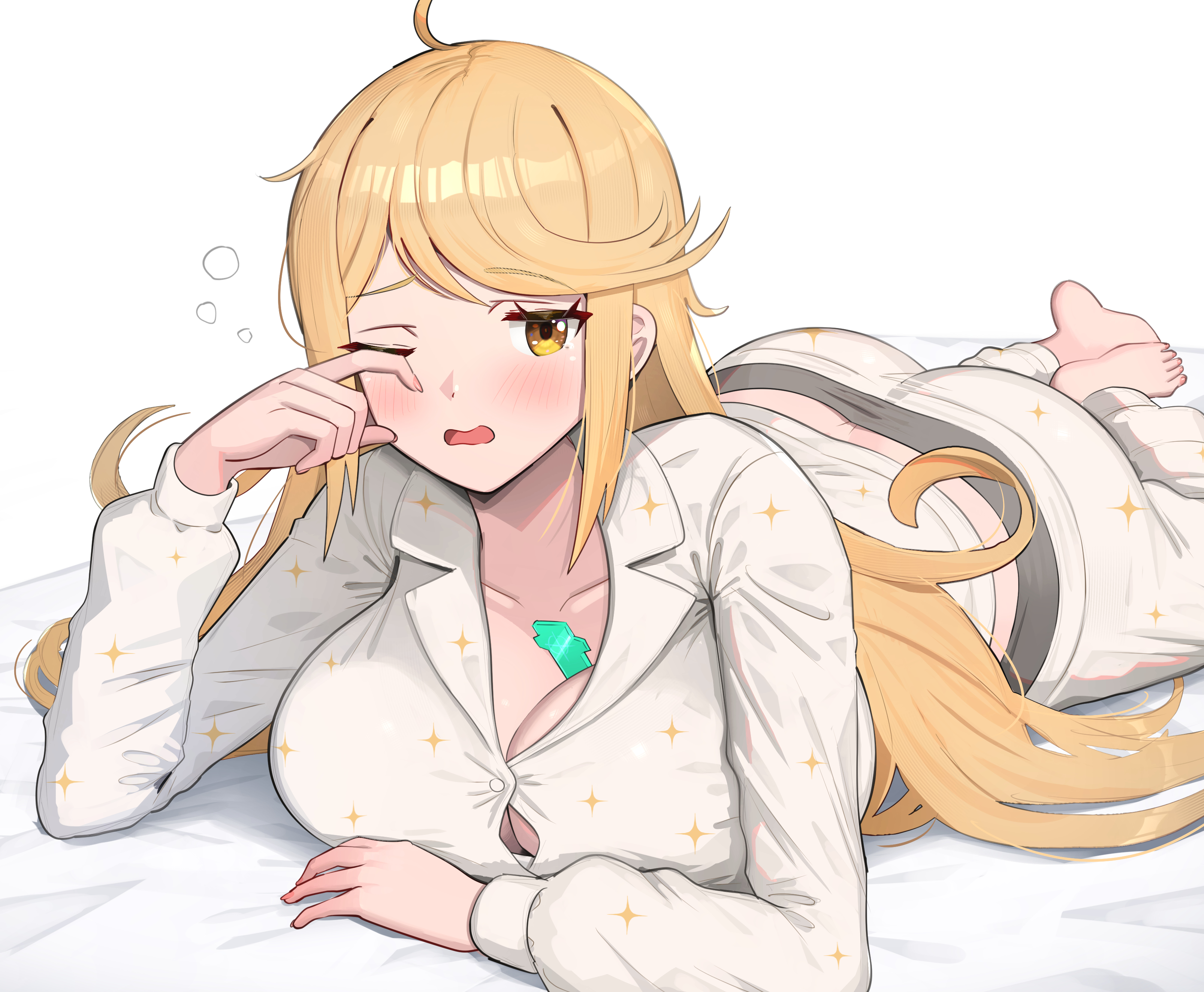 gonzarez, mythra (xenoblade), xenoblade chronicles (series), xenoblade chronicles 2, 1girl, abs, alternate costume, breasts, large breasts, pajamas