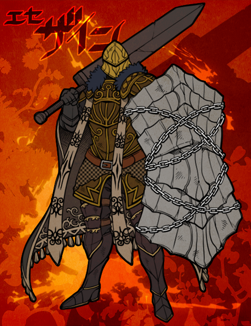 ahirushira, bearer of the curse, dark souls (series), dark souls ii, commentary request, translation request, 1other, ambiguous gender, armor, armored boots, black gloves, boots, breastplate, cape, chain, full body, fur collar, gloves, greatsword, grey cape, helm, helmet, holding, holding shield, holding sword, holding weapon, other focus, red background, shield, solo, standing, sword, weapon