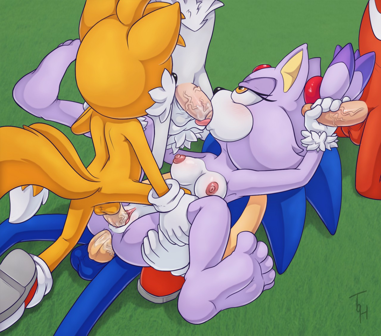 Rule34 – If it exists, there is porn of it / the other half, blaze the cat, knuckles the echidna, silver the hedgehog, sonic the hedgehog, tails, team sonic / 145307