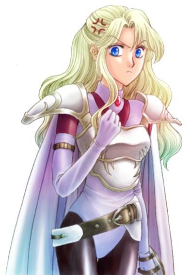 soranokaze15, rosa farrell, final fantasy, final fantasy iv, 1990s (style), armor, black pantyhose, blonde hair, blue eyes, cape, cowboy shot, frown, half updo, leotard, pantyhose, pauldrons, retro artstyle, shoulder armor, solo, wavy hair, white pantyhose