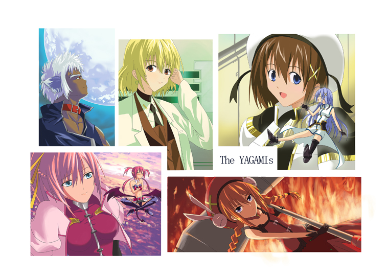 kaeru314, kaeru (kaerism), agito, agito (nanoha), reinforce zwei, shamal, signum, vita (nanoha), yagami hayate, zafira, lyrical nanoha, mahou shoujo lyrical nanoha, mahou shoujo lyrical nanoha strikers, 00s, 1boy, 6+girls, blonde hair, braid, fire, hat, lab coat, magical boy, magical girl, military, military uniform, mini person, minigirl, moon, multiple girls, ocean, ponytail, sunset, twin braids