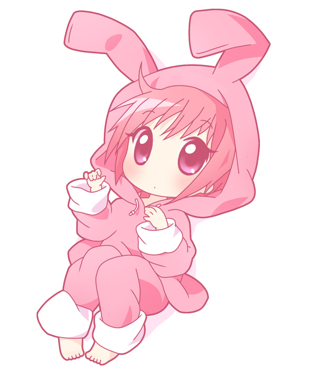 mirai (sugar), tsukuyomi komoe, toaru majutsu no index, 00s, 1girl, animal ears, chibi, female focus, pajamas, rabbit ears, solo