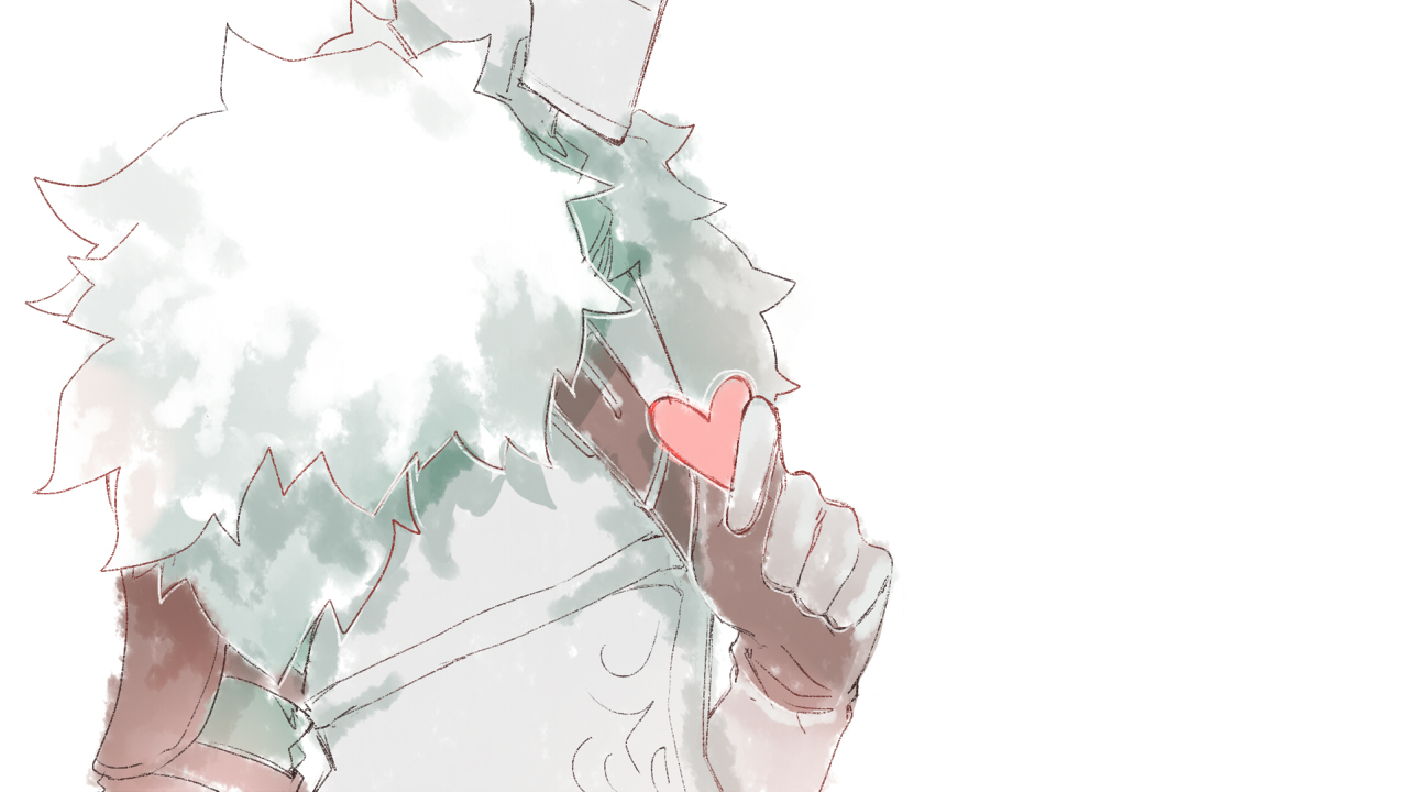 maou skun, bearer of the curse, dark souls (series), dark souls ii, commentary request, 1other, ambiguous gender, armor, breastplate, fur collar, green shirt, head out of frame, heart, other focus, shirt, simple background, upper body, white background