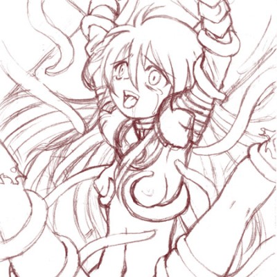 phantasy star, phantasy star universe, lowres, monochrome, nipples, rape, tears, tentacles, torn clothes