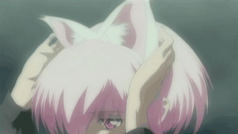 artemis, tsukuyomi moonphase, screencap, animated, animated gif, lowres, 00s, 1girl, animal ears, cat ears, pink eyes, pink hair