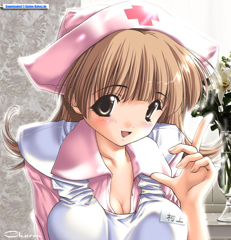 tagme, blush, breasts, cleavage, nurse, smile
