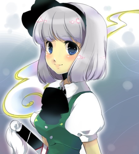 chigo, konpaku youmu, konpaku youmu (ghost), touhou, lowres, 1girl, female focus, hitodama, solo
