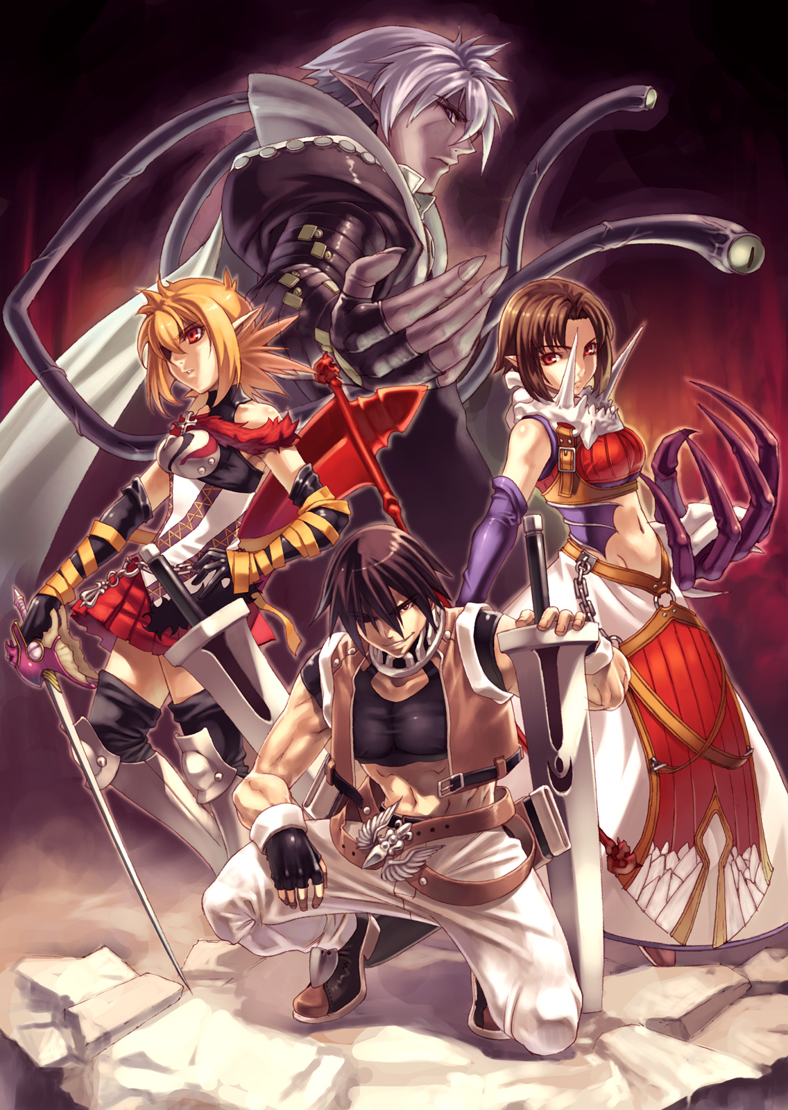 hiro (hidamari sketch), roze, spectral (series), spectral vs generation, highres, official art, tagme, wells