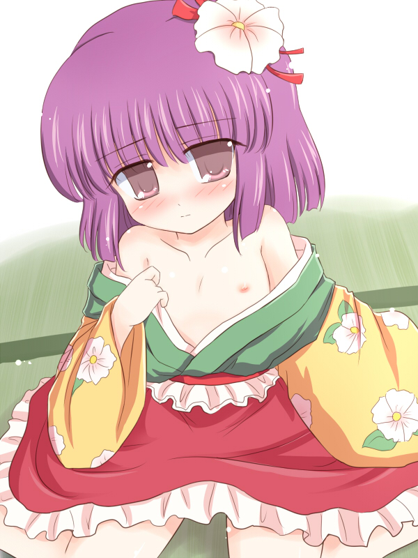 ry (yagoyago), hieda no akyuu, perfect memento in strict sense, touhou, 1girl, female focus, flat chest, loli, purple hair, solo