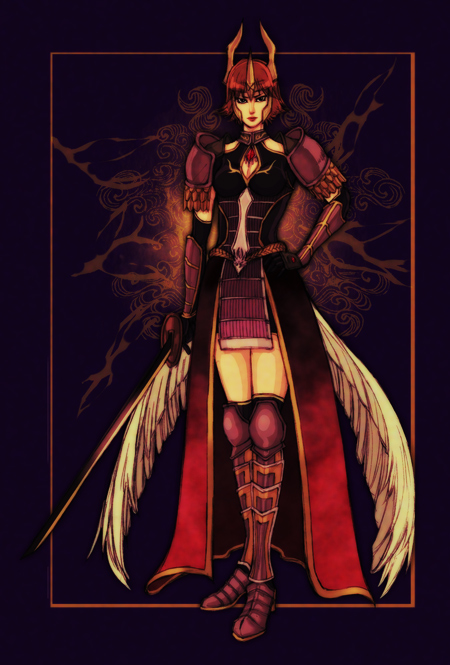 sakazuki (artist), sakazuki (ikaryoisari), tachibana ginchiyo, sengoku musou, sengoku musou 2, 1girl, alternate costume, armor, brown hair, female focus, short hair, solo, sword, weapon