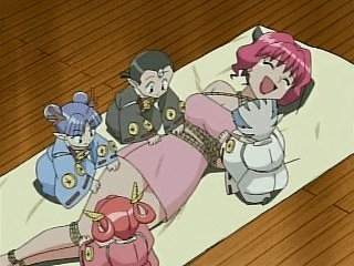 moeyo ken, animated, animated gif, lowres, tagme, 00s, arms behind back, bdsm, bondage, bound, breasts, medium breasts, open mouth, qvga, rope, tickling