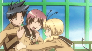 asai mugi, chitose kanna, nishida kai, hitohira, animated, animated gif, lowres, 00s, tickling