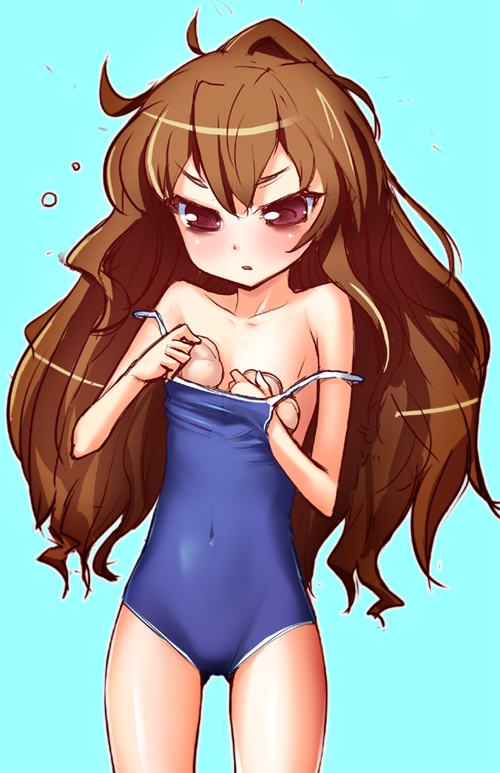 yamanezumi rokikku, aisaka taiga, toradora!, bad id, bad pixiv id, 00s, 1girl, breast padding, competition school swimsuit, female focus, one-piece swimsuit, school swimsuit, solo, swimsuit