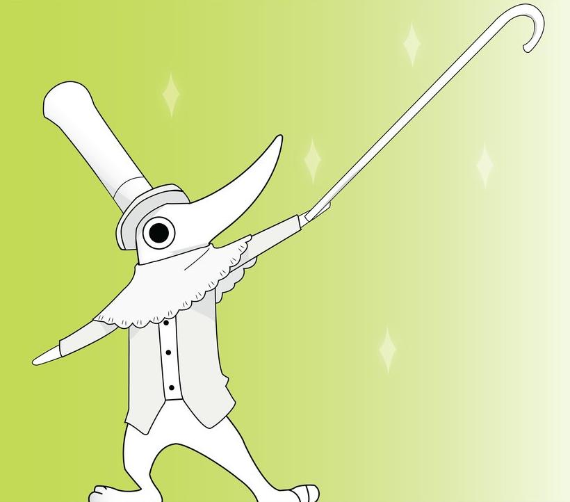excalibur (soul eater), soul eater, 00s, arm up, buttons, cane, formal clothes, full body, hat, holding, long sleeves, no humans, standing, suit, top hat
