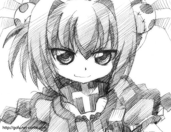 gofu, vita (nanoha), lyrical nanoha, mahou shoujo lyrical nanoha, mahou shoujo lyrical nanoha a's, traditional media, 00s, greyscale, monochrome, sketch