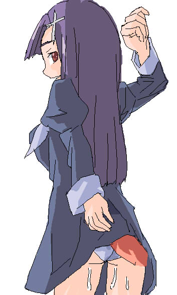 dokuo, dokuwo, zange, kannagi, bad id, bad pixiv id, 00s, artistic error, clothes lift, nun, panties, pantyshot, penis, skirt, skirt lift, solo focus, uncensored, underwear