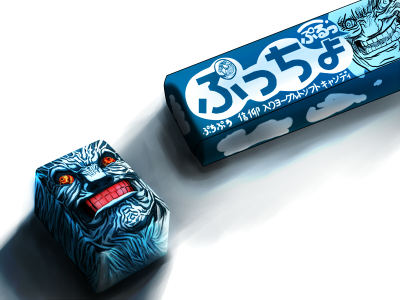 raptor (artist), behelit, mozgus (berserk), berserk, bad id, bad pixiv id, translation request, candy, food, food focus, parody, what