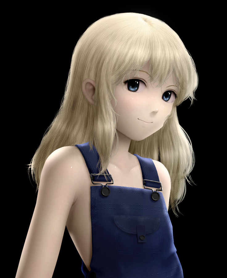 siraha, original, bad id, bad pixiv id, 1girl, blonde hair, blue eyes, female focus, flat chest, naked overalls, no bra, overalls, realistic, solo