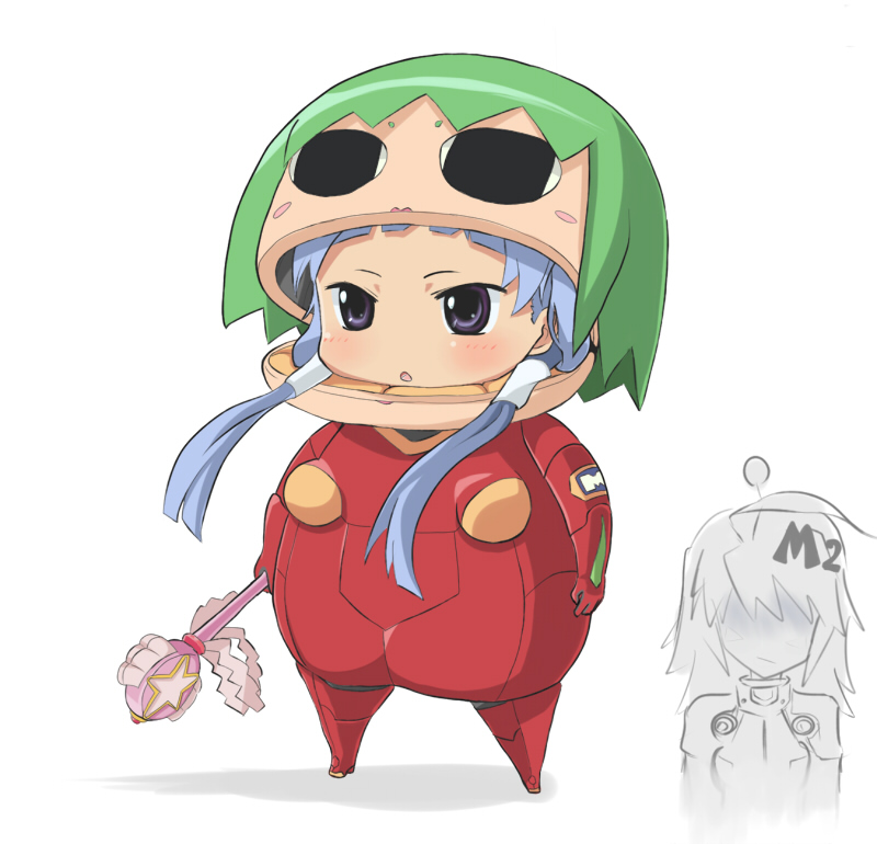 tarayama, kemeko, kemeko (kemeko deluxe), mm, mm (kemeko deluxe), nagi, tomatsu haruka, kannagi, kemeko deluxe, 00s, 2girls, crossover, hair tubes, multiple girls, voice actor connection, what