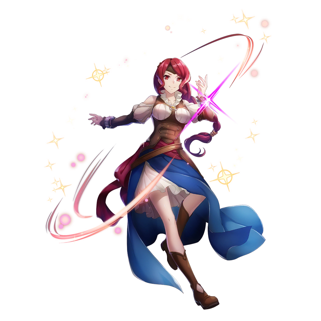 therese alexanderite, tate no yuusha no nariagari, tate no yuusha no nariagari rerise, artist request, clothing request, game cg, official art, 1girl, ankle boots, armor, armored boots, aura, bangle, bare shoulders, blue gemstone, blue sarong, boots, bracelet, braid, braided ponytail, breasts, brown boots, brown headband, closed mouth, clothing cutout, collared shirt, dress, full body, gem, glint, glowing, gradient sarong, hair tubes, hands up, headband, high collar, jewelry, leather armor, leg up, light particles, long hair, long sleeves, looking at viewer, medium breasts, metal hair tubes, pleated dress, purple gemstone, red eyes, red hair, red sash, sarong, sash, shirt, short dress, shoulder cutout, side ponytail, simple background, single hair tube, smile, solo, sparkle, standing, standing on one leg, straight-on, transparent background, v-shaped eyebrows, vambraces, white dress, wristband, yellow gemstone