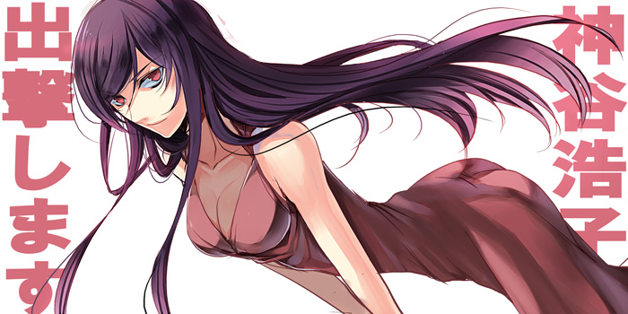hoshino kabi, kabi, tieria erde, gundam, gundam 00, bad id, bad pixiv id, 00s, 1girl, breasts, dress, female focus, genderswap, genderswap (mtf), large breasts, long hair, purple hair, red eyes, solo