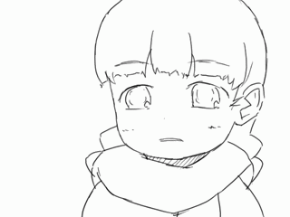 kitano yuusuke, animated, animated gif, lowres, 1girl, braid, female focus, greyscale, monochrome, qvga, sneezing, snot, snot trail, solo, twin braids