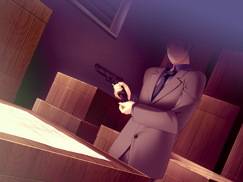 sasaki tamaru, dancing crazies, 1boy, gun, handgun, magazine (weapon), male focus, pistol, reloading, semi-automatic pistol, solo, weapon