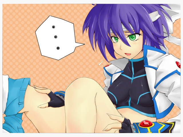 yude, subaru nakajima, lyrical nanoha, mahou shoujo lyrical nanoha, mahou shoujo lyrical nanoha strikers, bad id, bad pixiv id, 00s, 1girl, blue eyes, bow, breasts, female focus, fingerless gloves, gloves, green eyes, headband, midriff, short hair, shorts, small breasts, solo, undressing