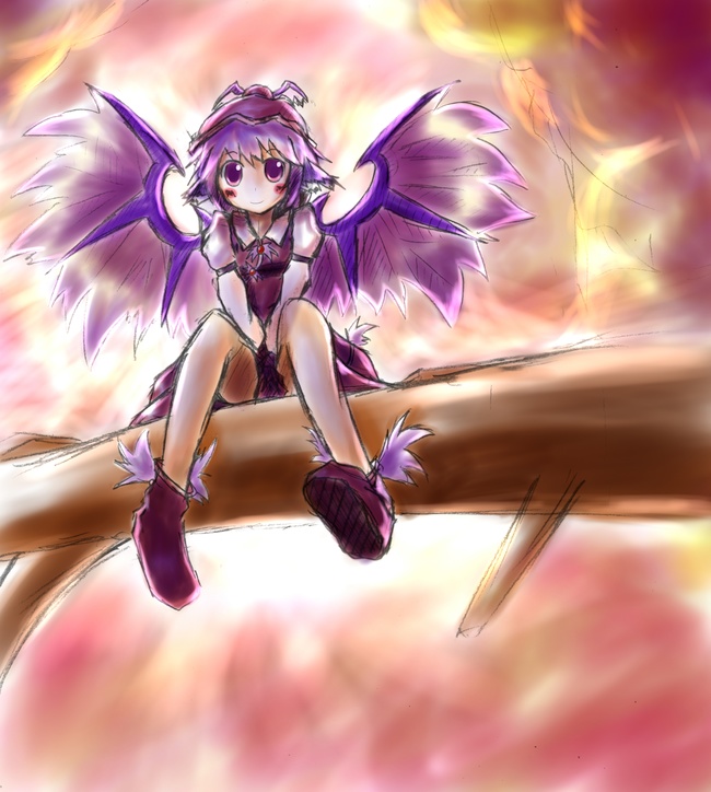 shirue, mystia lorelei, touhou, winged footwear, bad id, bad pixiv id, 1girl, animal ears, female focus, hat, in tree, pink hair, purple eyes, shoes, sitting, sitting in tree, solo, tree, wings