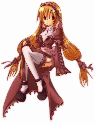 high priest (ragnarok online), ragnarok online, 1girl, dress, female focus, full body, hairband, lolita hairband, long hair, long sleeves, looking at viewer, mary janes, priestess, purple dress, ribbon, shoes, simple background, solo, thighhighs, very long hair, white background, white thighhighs, zettai ryouiki