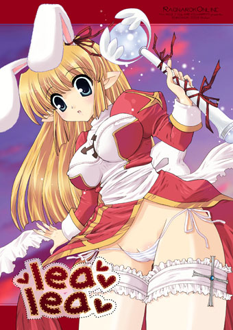 high priest (ragnarok online), ragnarok online, lowres, 1girl, animal ears, breasts, cleft of venus, female focus, large breasts, panties, priestess, pussy, rabbit ears, solo, thighhighs, uncensored, underwear