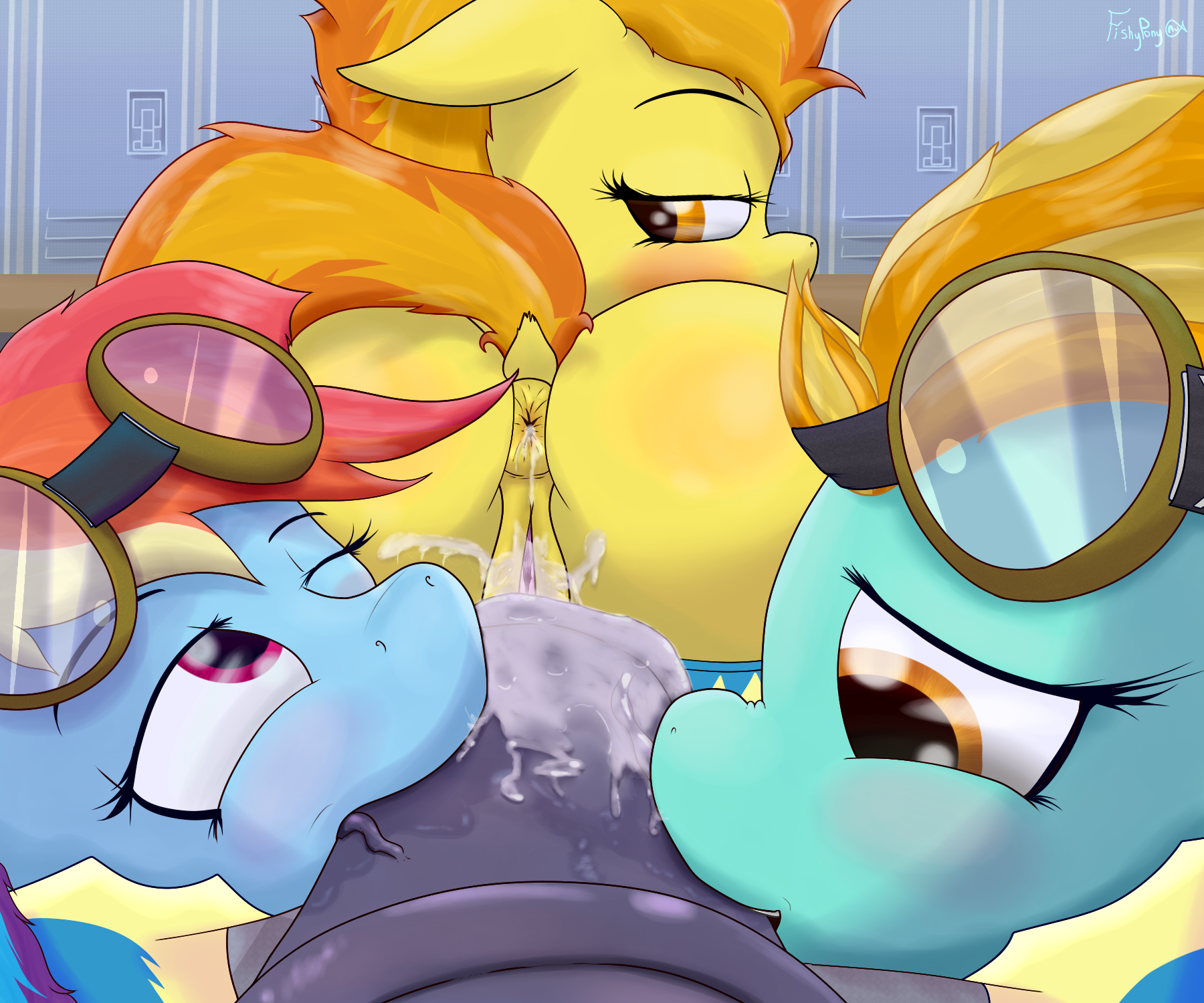 Rule34 – If it exists, there is porn of it / fishy-pony, lightning dust (mlp), rainbow dash (mlp), spitfire (mlp), wonderbolts (mlp) / 150791