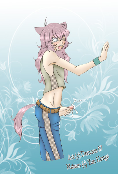 sagan natsuo, loveless, tagme, 00s, male focus, masturbation, midriff, pink hair