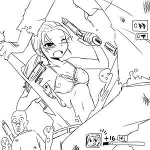 zoey (left4dead), left 4 dead, left 4 dead 1, lowres, 1girl, blush, bra, breasts, female focus, greyscale, gun, lingerie, monochrome, navel, nude, ponytail, small breasts, solo, tears, torn clothes, underwear, weapon, zombie
