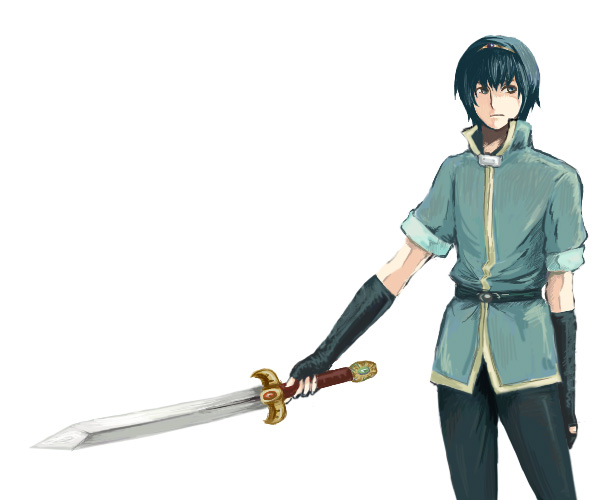 marth (fire emblem), fire emblem, fire emblem: mystery of the emblem, fire emblem: shadow dragon, nintendo, blue eyes, blue hair, gloves, solo, sword, tiara, weapon