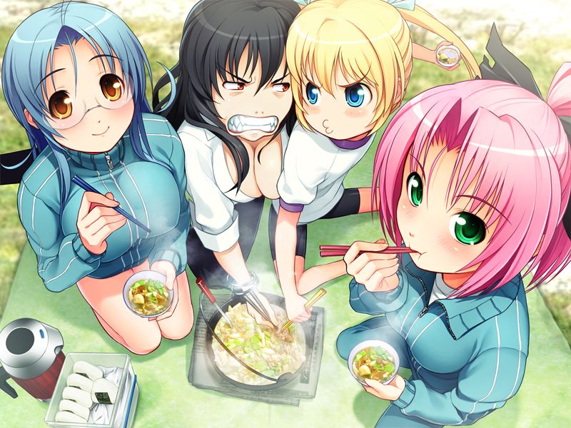 game cg, tagme, 4girls, food, multiple girls